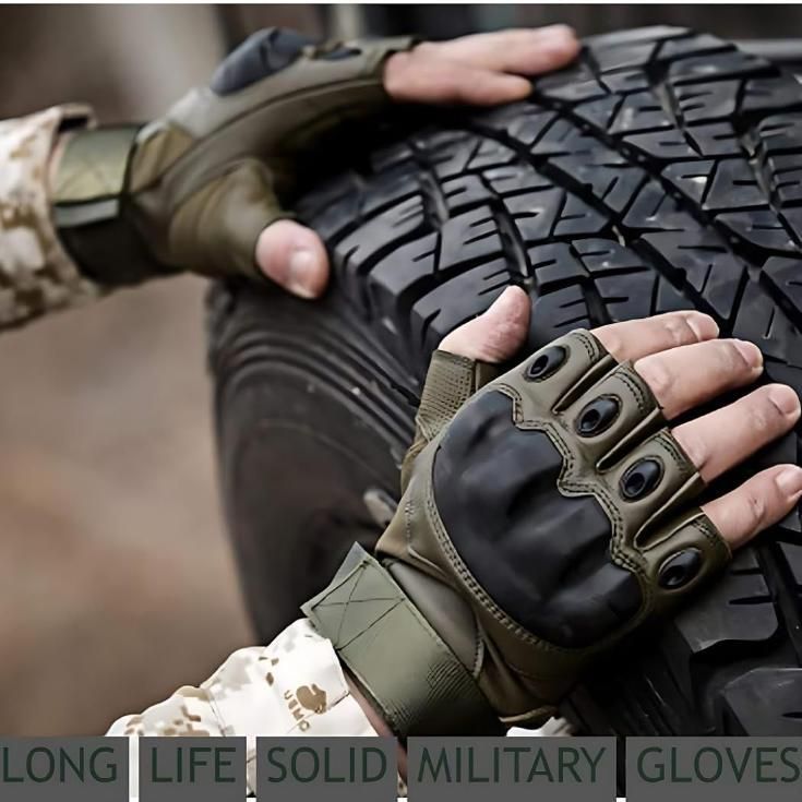 RideSafe 🏍️ Half-Finger Rubber Knuckle Motorcycle Gloves - Non-Slip Grip 🛡️